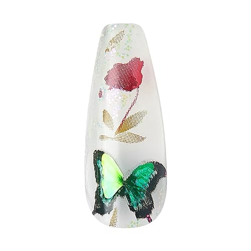 KISS Gel Fantasy Press On Nails, Nail glue included, 'Jelly Cookie', Pink, Long Size, Coffin Shape, Includes 28 Nails, 2g glue, 1 Manicure Stick, 1 Mini File