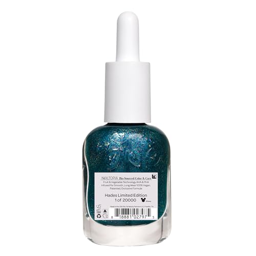 Nailtopia Bio-Sourced Chip Free Nail Lacquer Disney Collection, Hades, 0.41 oz - All Natural - Vegan - Strengthening - Quick-Dry - Long Lasting - Cruelty-Free - Nail Polish