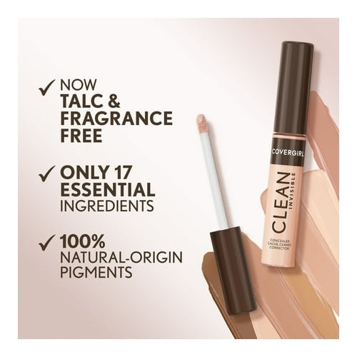 COVERGIRL Clean Invisible Liquid Concealer, 107 Light Beige, 0.23 fl oz
