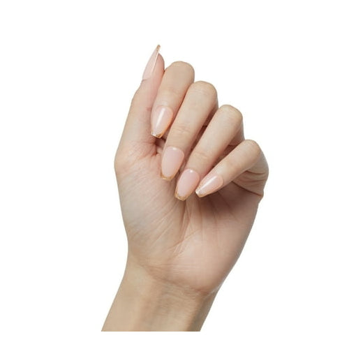 KISS imPRESS 'Playback' Press-On Nails, Gold, Medium Length, Coffin Shape, 30 Ct.