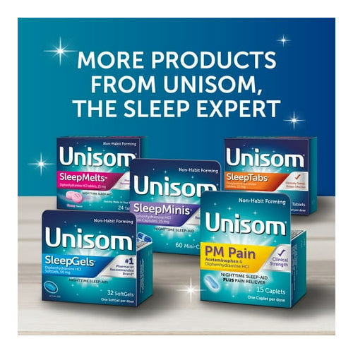 Unisom PM Pain Caplets (30 Ct), Acetaminphen & Diphenhydramine HCI