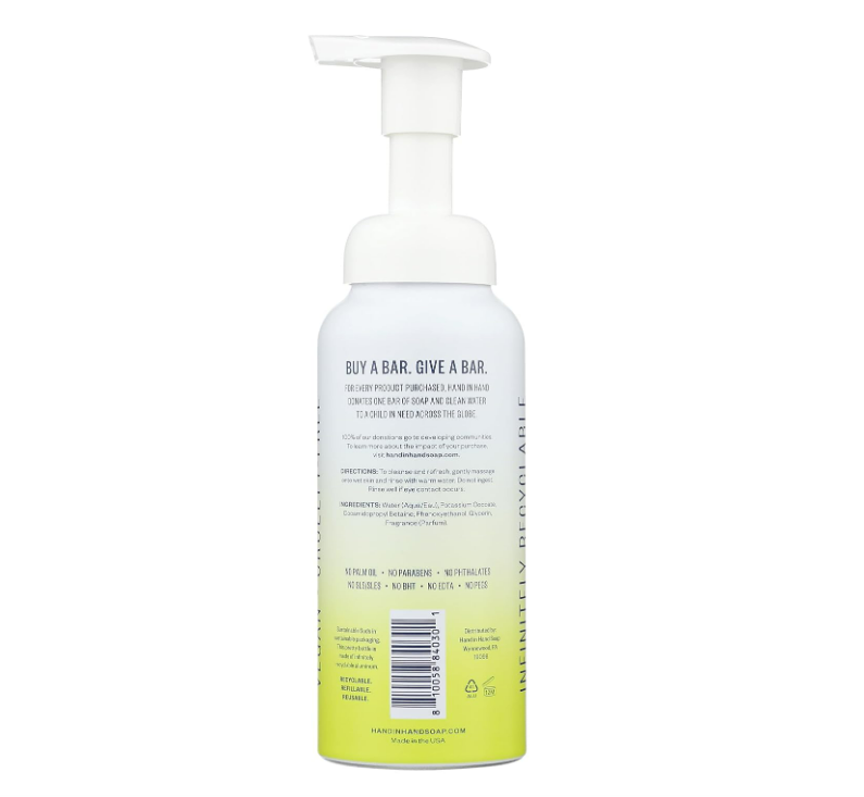 Hand In Hand Rosemary Lemon Foaming Hand Soap 8.5oz Aloe & Birch Water 2 Pack
