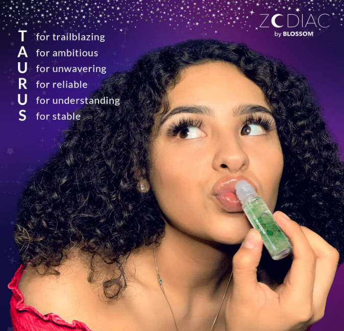 Blossom Lip Gloss Zodiac Sign Vanilla Scented Roll-On Lip Gloss, 0.20oz Taurus