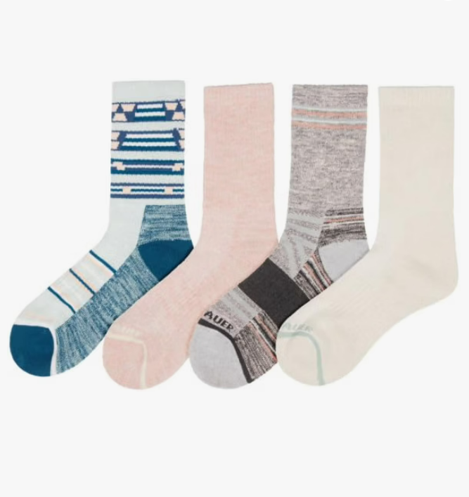 Eddie Bauer Women's 4-Pairs Hiking Sock, One size fits women's shoe sizes 5-10