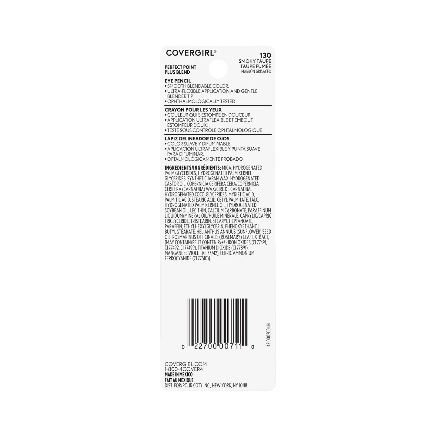 COVERGIRL Perfect Point Plus Blend Eyeliner Pencil - 130 - Smoky Taupe, 0.85g