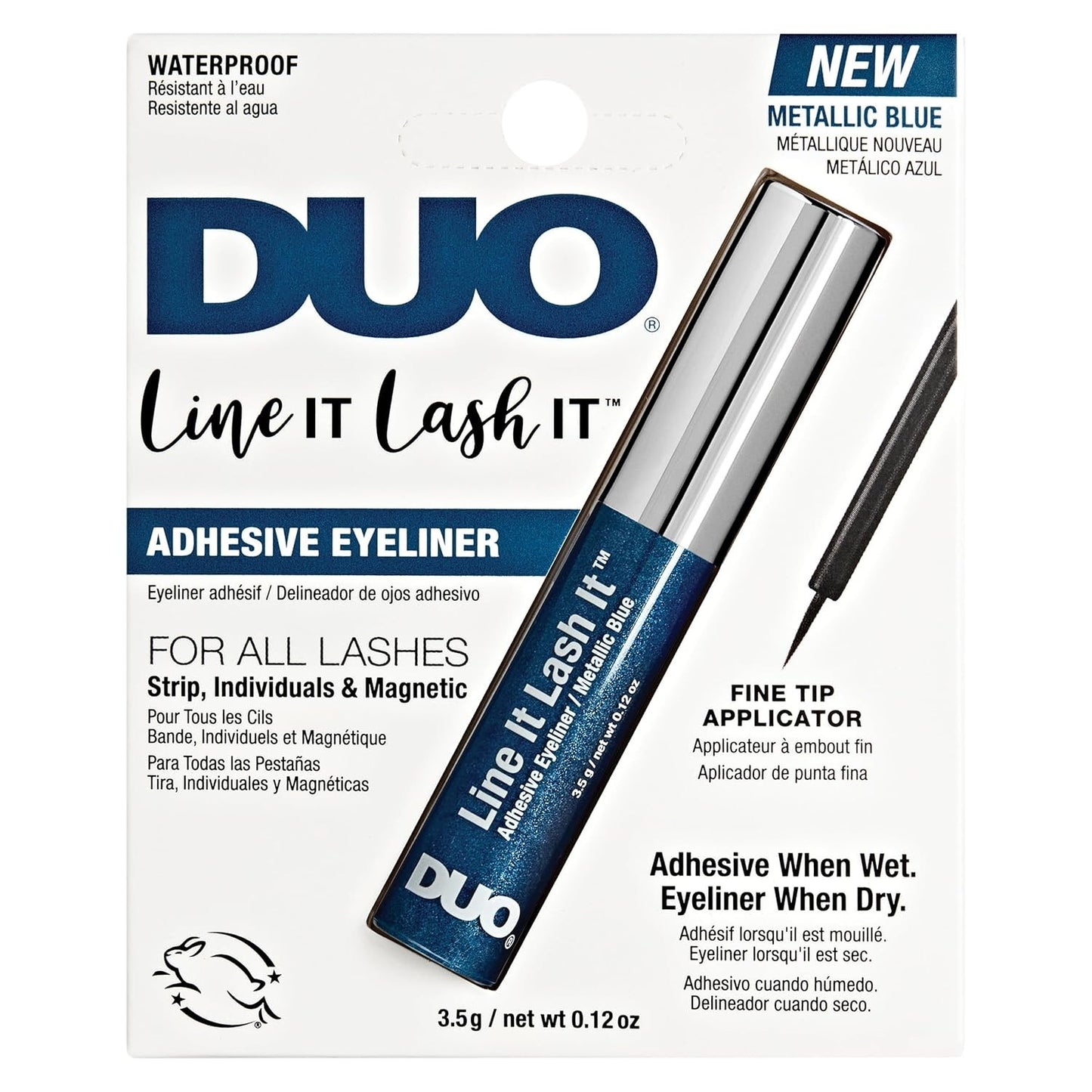 2 Pack DUO Line It Lash It 2-in-1 Adhesive Eyeliner Metallic Blue Waterproof