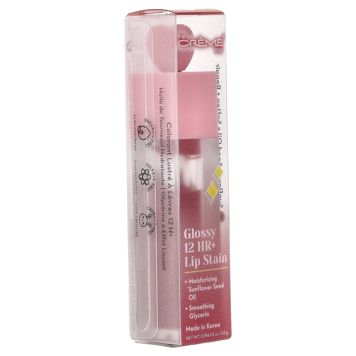 The Creme Shop Glossy 12 HR + Lip Stain, Teddy, 0.194 oz