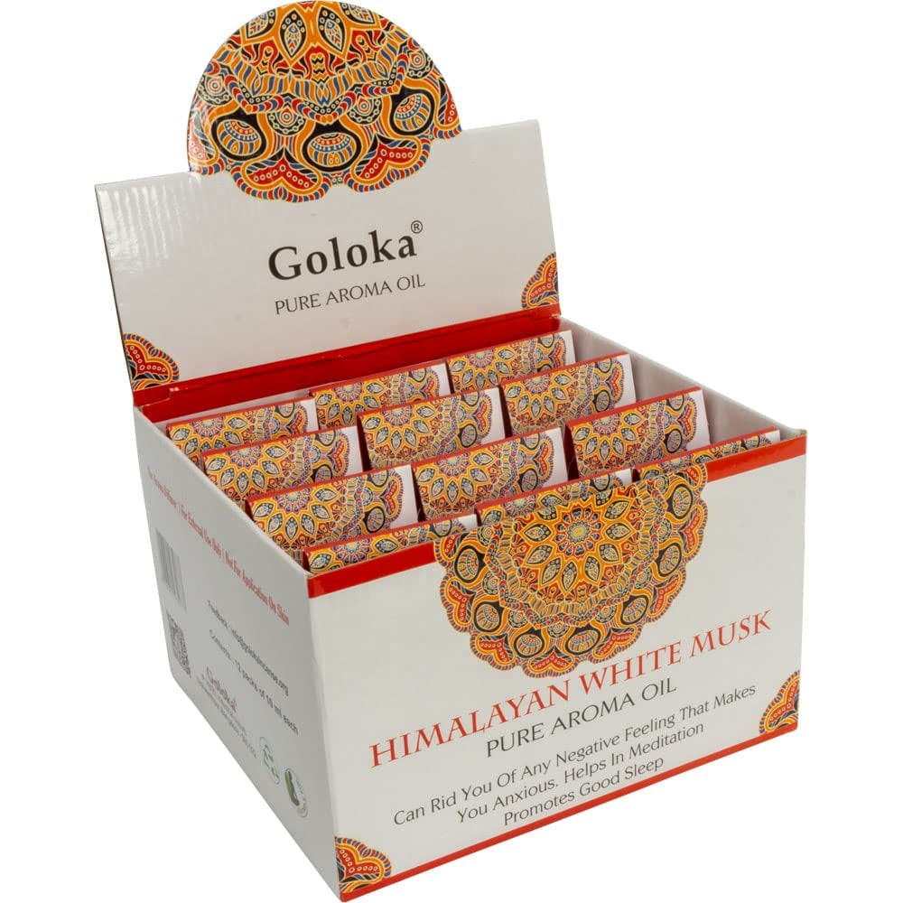 Goloka Pure Aroma Aromatherapy Essential Oils - Perfect for Diffuser, Humidifier, Massage (Himalayan White Musk)