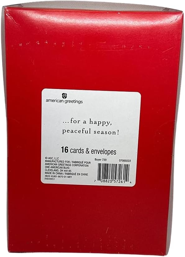 American Greetings Christmas Holiday Cards with Envelopes - Snow Man 1-16 Ct