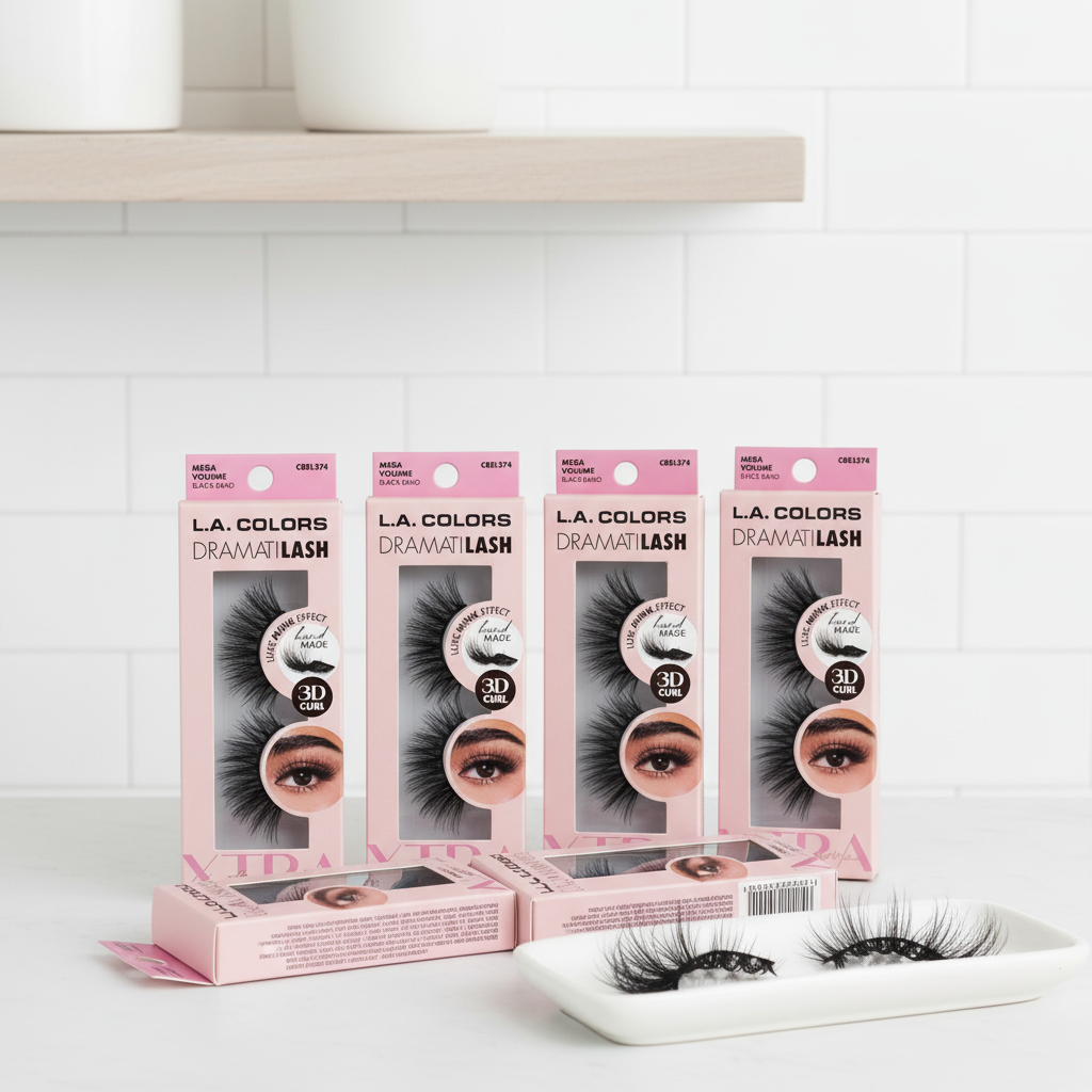 L.A. Colors Dramatilash Mega Volume False Eyelashes Black CBEL374 1 Pair