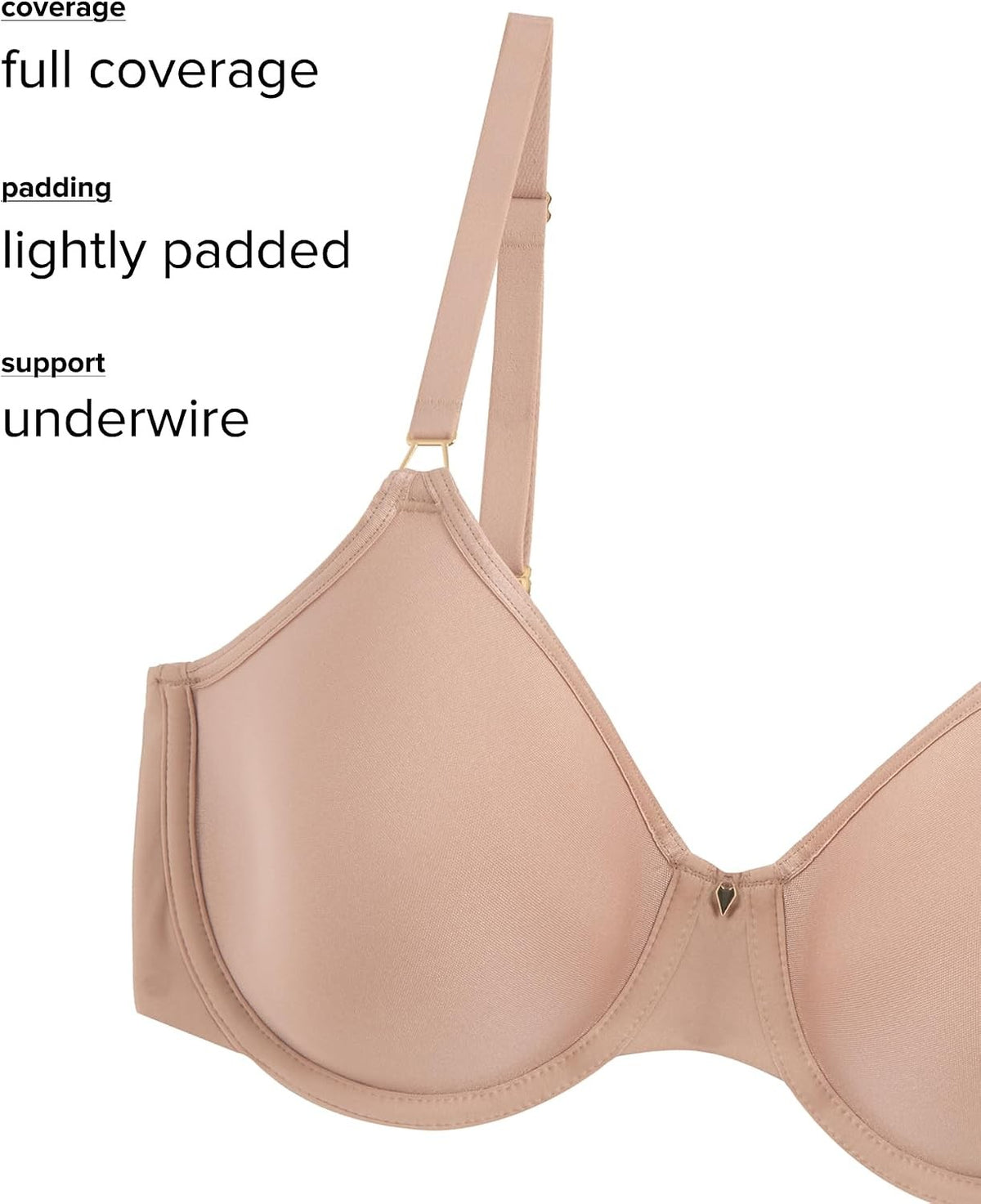 Wacoal Women's Simply Done Lightly Padded Full Coverage T-Shirt Bra, Black 38DD