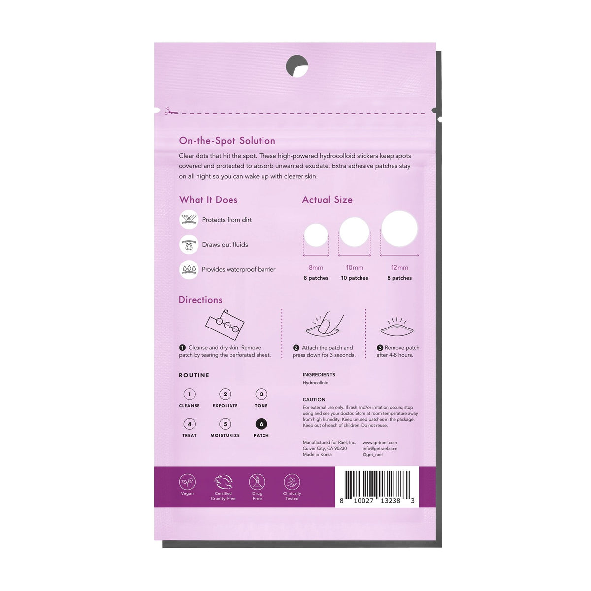 Rael Beauty Miracle Blemish Patch Overnight Spot Cover, 26 Count