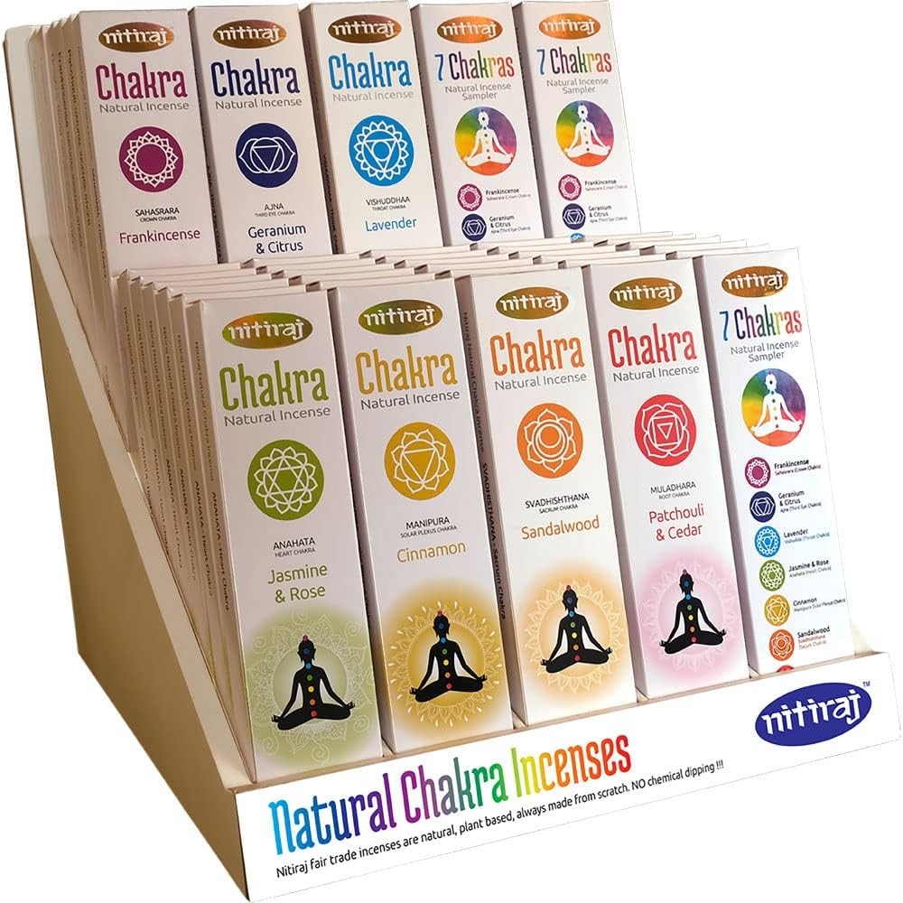 Natural Chakras Incense Sticks Slow Burning 1hr. 2 Pack Throat Chakra - Lavender