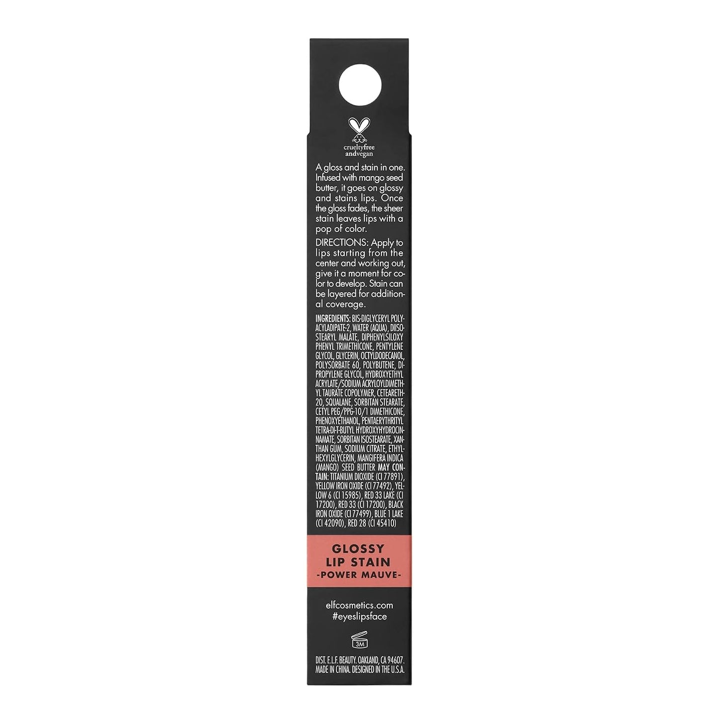 e l f Glossy Lip Stain Long Lasting Lightweight Lip Stain For Sheer Pop Of Color Subtle Gloss Finish Vegan Cruelty Free Power Mauves