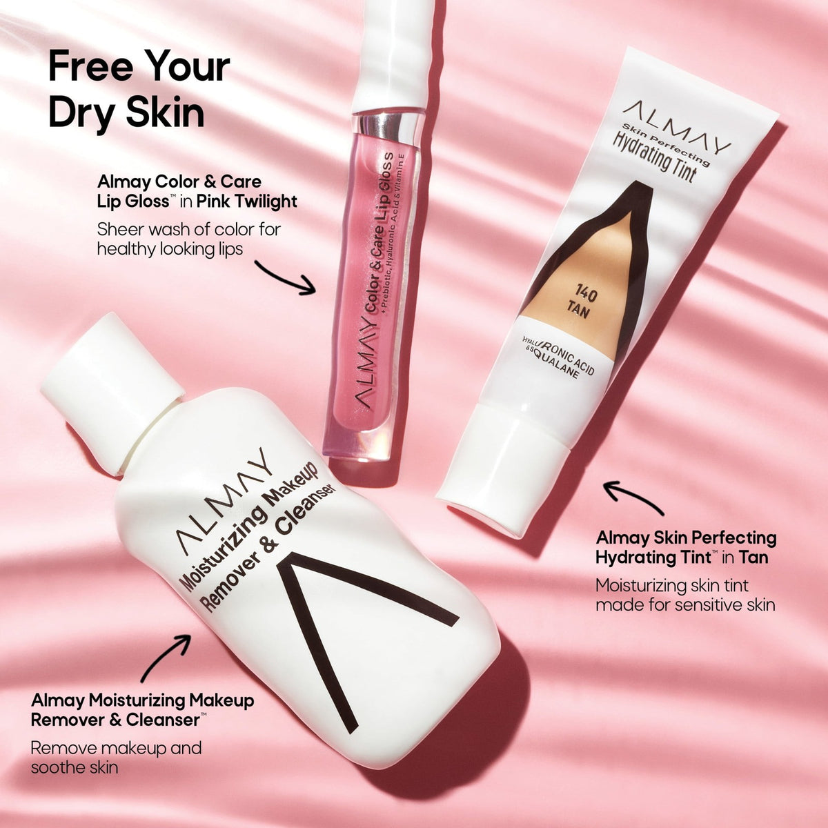 Almay Color & Care Hydrating Lip Gloss, Hypoallergenic, 300 Glitters Gold, 0.1 f