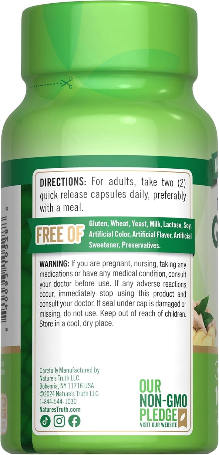 Nature s Truth Ginger Root Capsules 100 Count from Ginger Root Extract