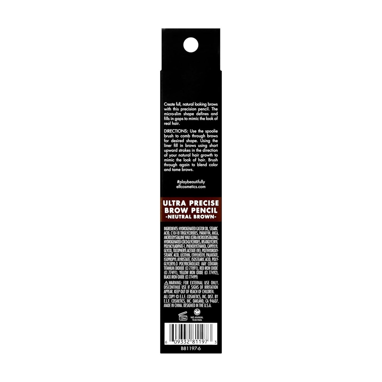 e.l.f Ultra Precise Brow Pencil, Dual-Ended Ultra Fine Tip Defines Neutral Brown
