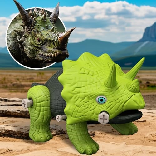 Build your own Dinosaur - Glows in the Dark and Roars - Movable Pieces - Fun and Educational STEM Screw Together Build Toys - Ages 3+