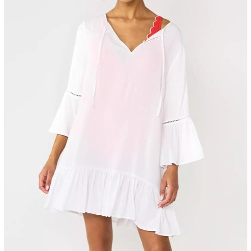 Women's Draper James Oversized Shirt Dress Coverup White Small