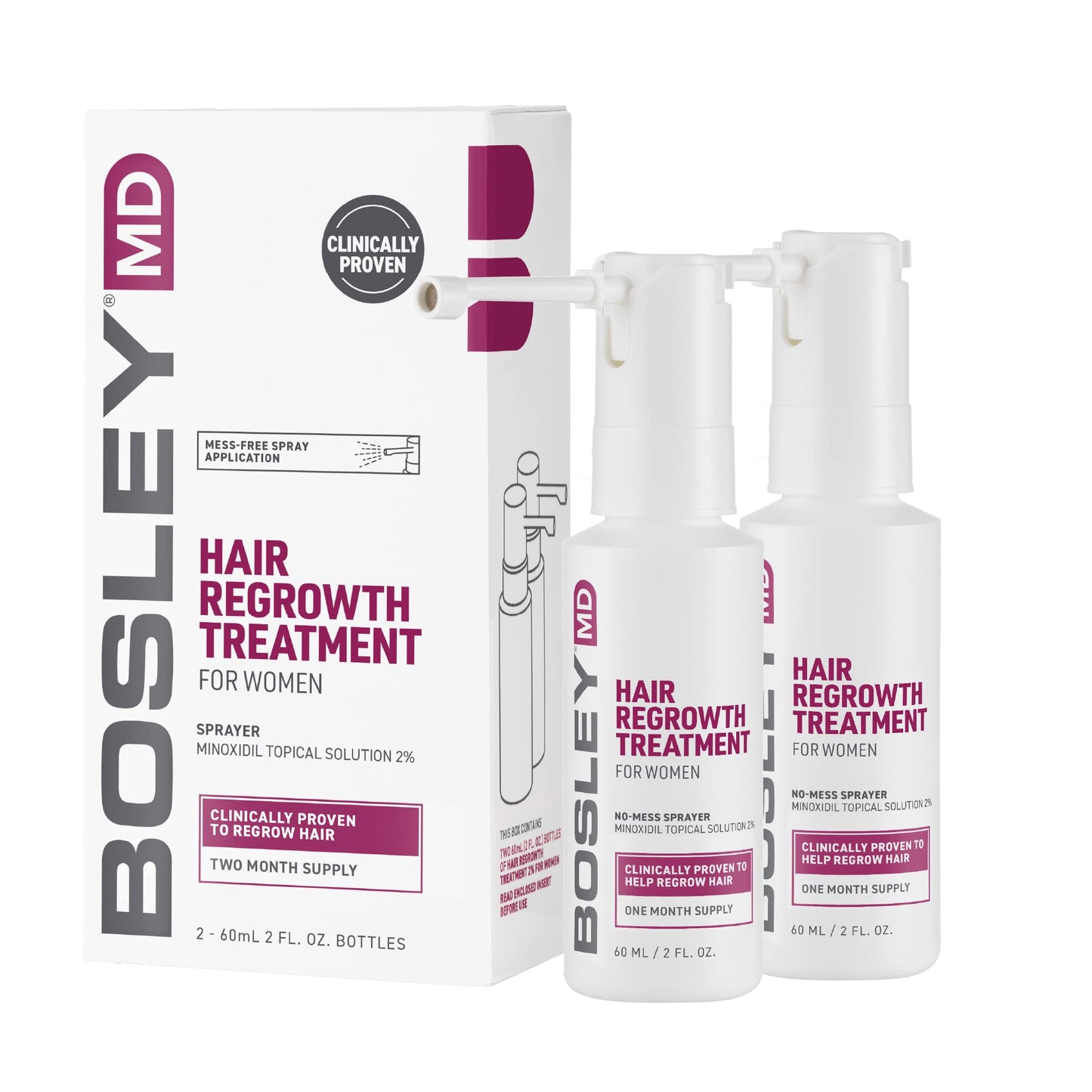 BosleyMD Women's Regrowth Treatment 2% Minoxidil Spray