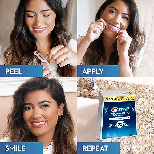 Crest 3D White Luxe Whitestrips Professional Effects 20 Treatments + Crest 3D White Whitestrips 1 Hour Express 2 Treatments - Teeth Whitening Kit (Packaging May Vary)