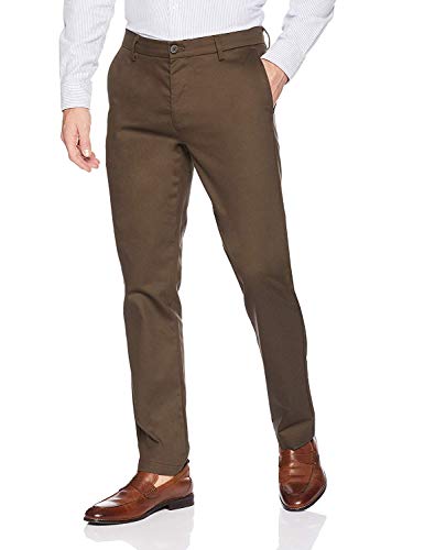 Dockers Men's Slim Fit Signature Khaki Lux Cotton Stretch Pants, Fern, 38W x 30L