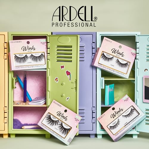 Ardell Winks Bossy Black Lashes, Light Volume, 10mm Flared, Black Band, Customizable Look