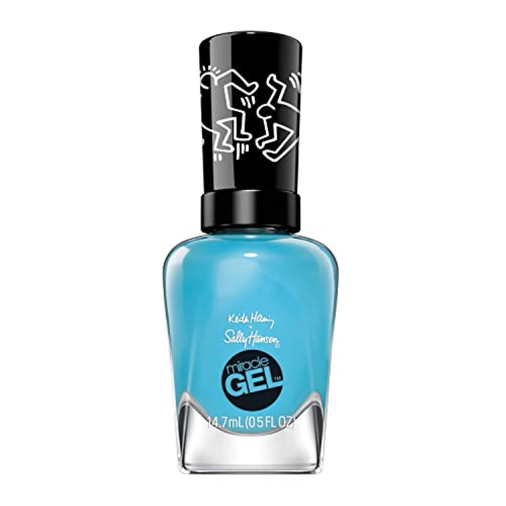 Sally Hansen Miracle Gel™, Keith Haring Contempor-airy, Long Lasting, Gel-Like Formula, No UV Lamp Needed, Blue Nail Polish
