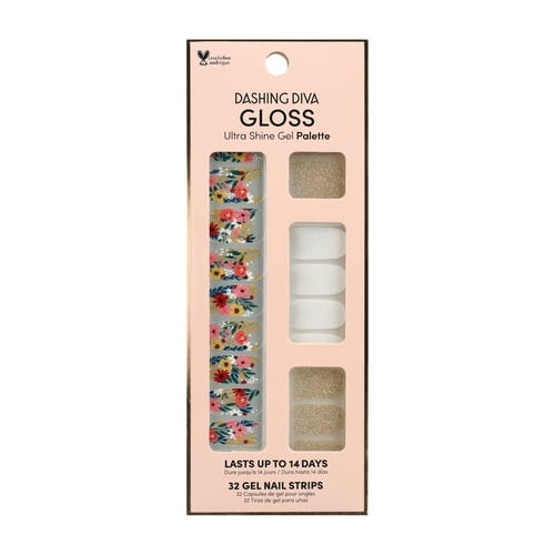 Dashing Diva GLOSS Ultra Shine Gel Palette, Wallflower Frenzy, 32ct, Nail Stickers