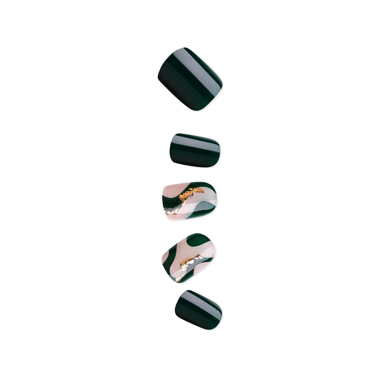 KISS imPRESS Press-on Manicure, Short Square, Time Lapse, Green 30 Ct.