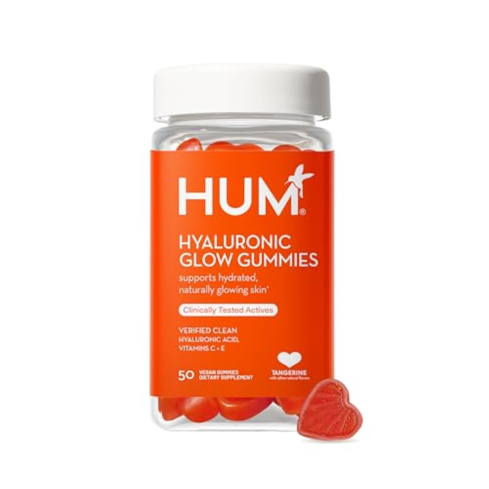 HUM Hyaluronic Glow- Hydrating Skin Supplements for Supporting Collagen Production - Antioxidant-Rich Vitamin C & E for Radiant Glowing Skin - (60-Count)