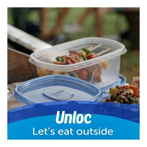 Ziploc® Brand, Food Storage Containers, Smart Snap Technology, Mini Rectangle, 4 ct