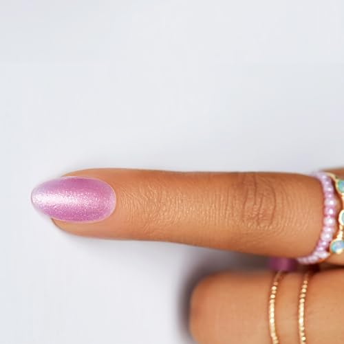 Nailtopia Bio-Sourced Chip Free Nail Lacquer Disney Collection Elsa - Superfood-Infused Polish - Chip Resistant Formula - Quick-Dry, Long Lasting Wear - Pink-Purple Glitter - 0.169 oz