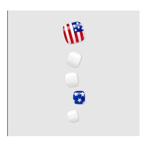 KISS imPRESS Limited Edition Square Press-On Toenails, Fly Nails, 24 Pieces