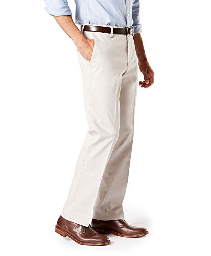 Dockers Men's Straight Fit Signature Lux Cotton Stretch Khaki Pant-Creased, Cloud, 38W x 34L
