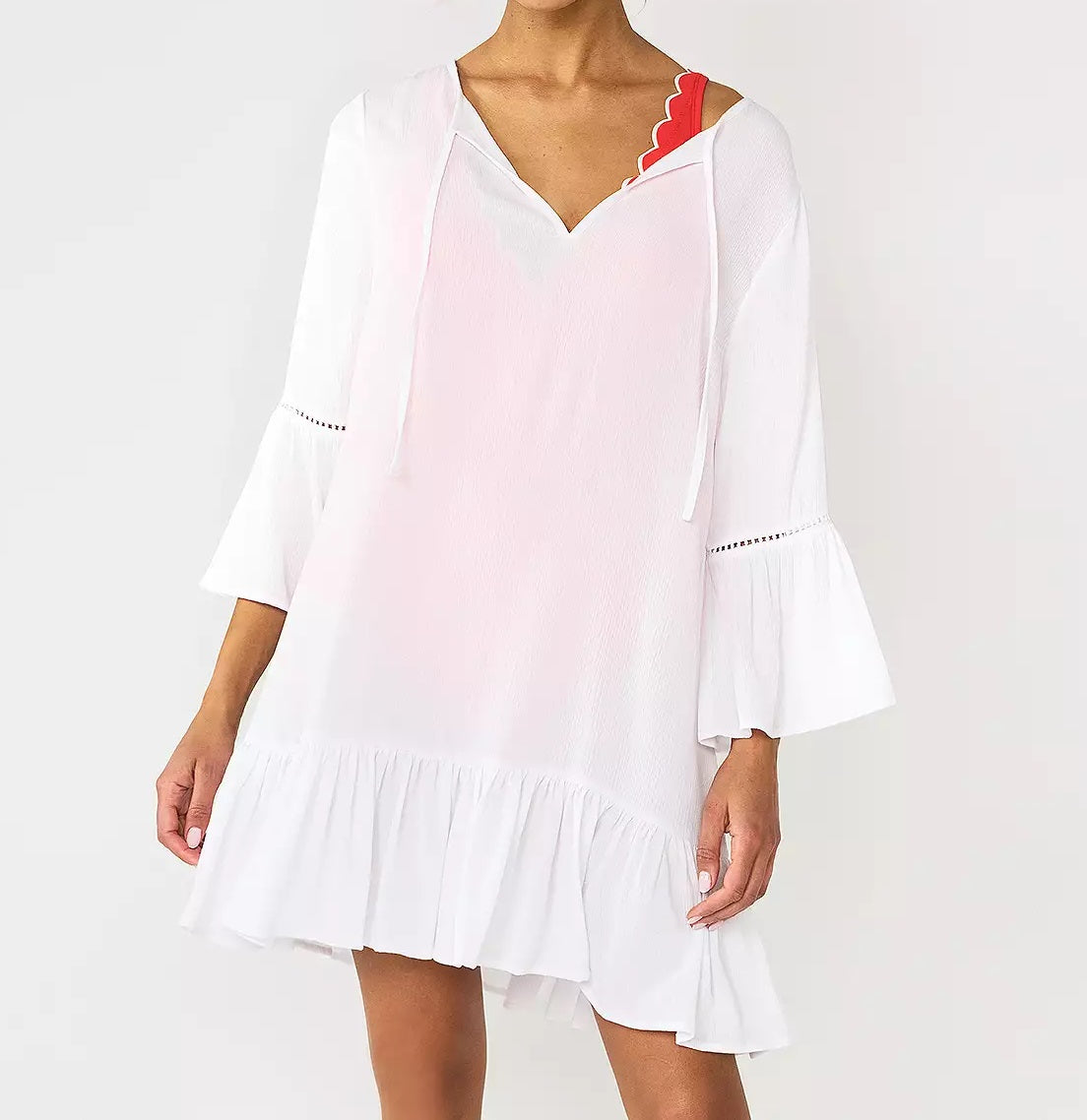 Women's Draper James Oversized Shirt Dress Coverup White Medium