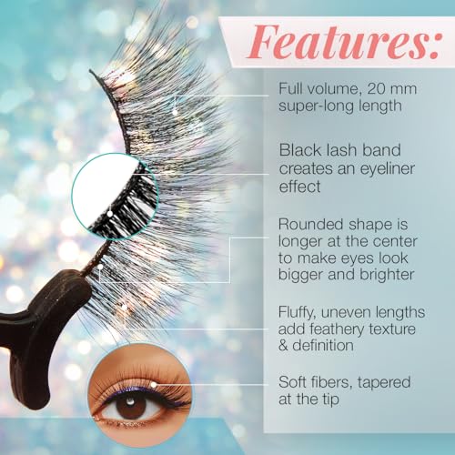 Ardell Winks So Lit Lashes, Full Volume, 20mm Length, Dramatic Night Luxe Look, Black Band