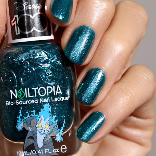 Nailtopia Bio-Sourced Chip Free Nail Lacquer Disney Collection, Hades, 0.41 oz - All Natural - Vegan - Strengthening - Quick-Dry - Long Lasting - Cruelty-Free - Nail Polish