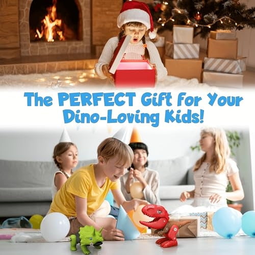 Build your own Dinosaur - Glows in the Dark and Roars - Movable Pieces - Fun and Educational STEM Screw Together Build Toys - Ages 3+