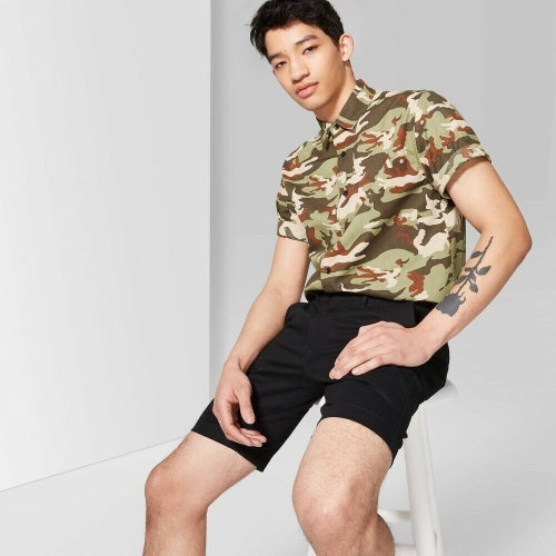 Original Use Men's Short Sleeve Button-Down Shirt 04319 Camo Camouflage