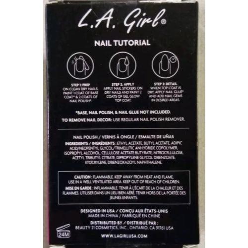 L.A. Girl 3 Piece Nail Kit, G97897 Creepy Bewitching - Glow in the Dark Stickers