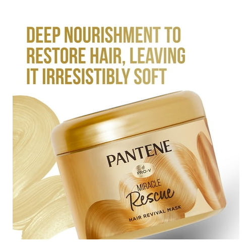 Pantene Hair Mask, Deep Conditioning Hair Mask for Dry Damaged Hair, Miracle Rescue, 6.4 oz
