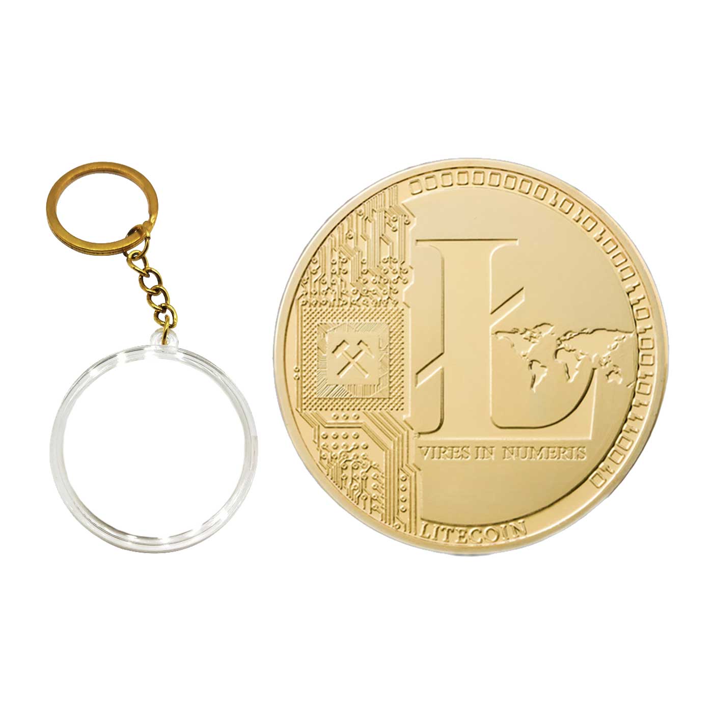 Cryptocurrency Collectors Edition 40mm Crypto Coin Keychain Capsule Set Bitcoin