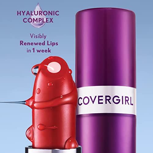 COVERGIRL Simply Ageless Moisture Renew Core Lipstick, Devoted Red, Pack of 1