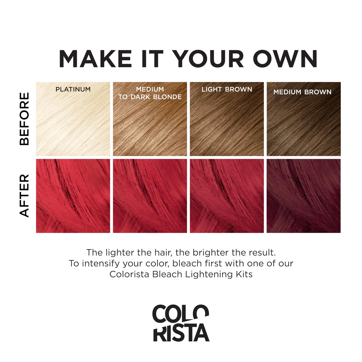 L'Oreal Paris Colorista Semi Permanent Hair Color for Bleached or Blonde Hair, Color Depositing Hair Mask Formula, Bright Red