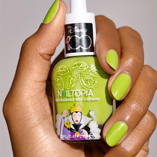 Nailtopia Bio-Sourced Chip Free Nail Lacquer Disney Collection, Evil Queen, 0.41 oz - All Natural - Vegan - Strengthening - Quick-Dry - Long Lasting - Cruelty-Free - Nail Polish