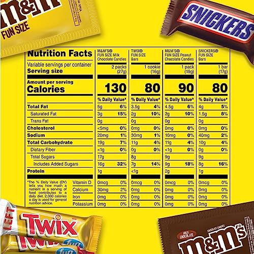 SNICKERS, M&M'S & TWIX Fun Size Chocolate Candy Variety Mix, 30.94-Ounce 55 Piece Bag