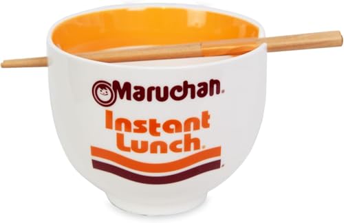 Maruchan Ramen Bowl Instant Lunch Noodle Ramen Bowl Microwave Safe Dishwasher Safe Bowl with Reusable Chopsticks