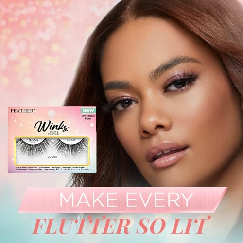 Ardell Winks So Lit Lashes, Full Volume, 20mm Length, Dramatic Night Luxe Look, Black Band