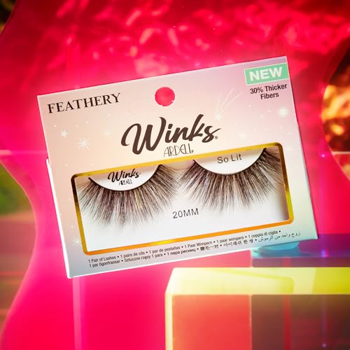Ardell Winks So Lit Lashes, Full Volume, 20mm Length, Dramatic Night Luxe Look, Black Band
